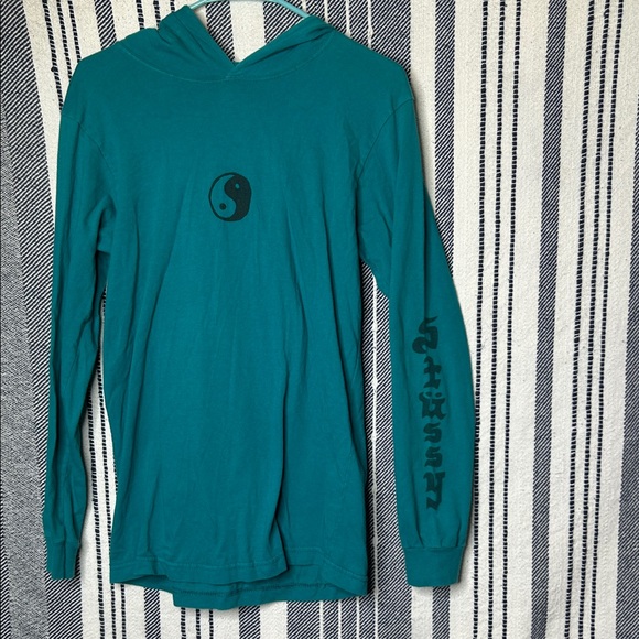Stussy Other - Vintage Stussy Rare Yin Yang Hooded Long Sleeve Shirt